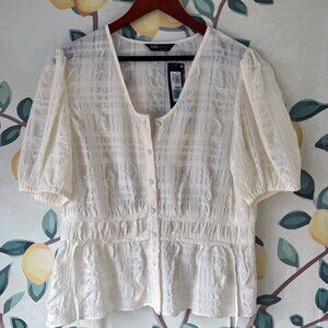 Marks & Spencer Cream short sleeve blouse  NWT